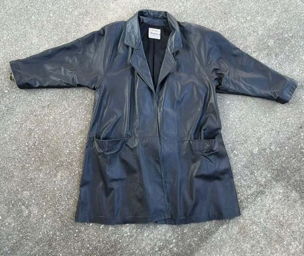 Vintage Leathers by New England Sportswear Co. Black Leather Trench Coat